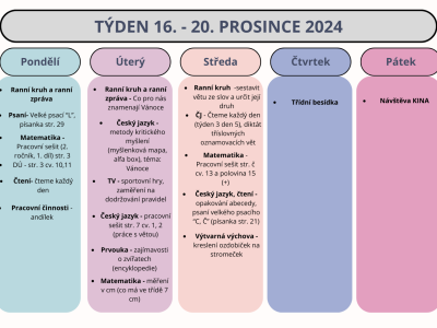 Shrnutí týdne 16. - 20 prosince 2024