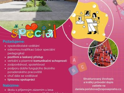 Staňte se součástí našeho týmu na pozici Školní speciální pedagog/pedagožka