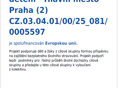 Potravinová pomoc dětem – Hlavní město Praha (2)