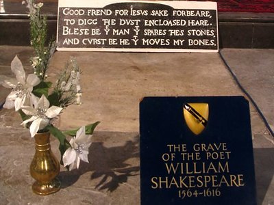 Shakespeare's grave in Holy Trinity, Stratford-upon-Avon